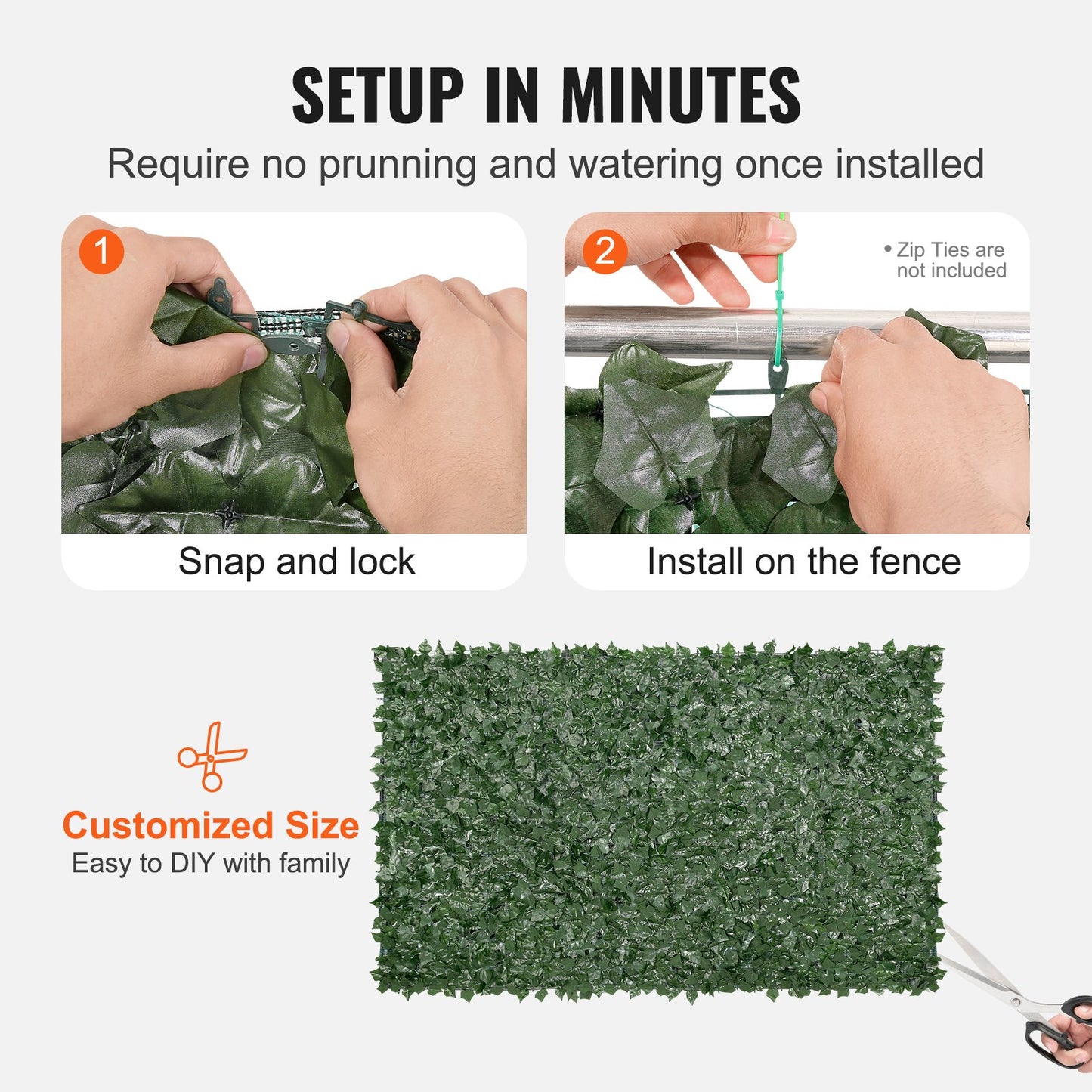 Artificial Green Ivy Privacy Fence Screen 59x98 Inches for Garden & Outdoor