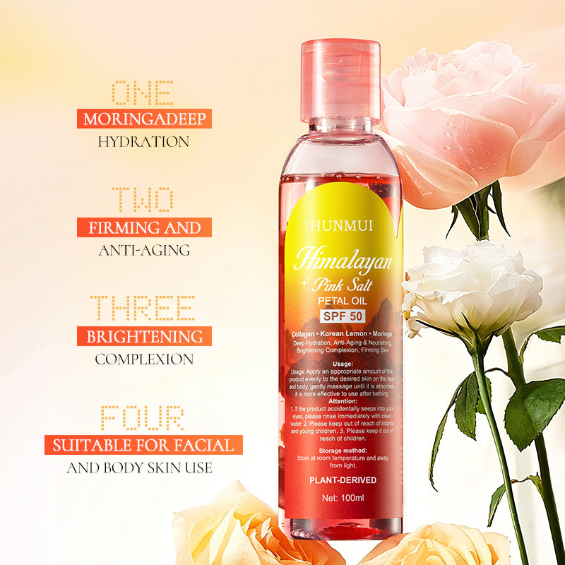 SPF50 Sunscreen Oil 100ml - Pink Salt Petal