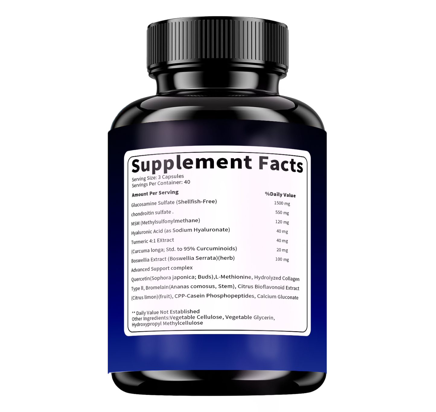 Glucosamine Chondroitin MSM Joint Support Supplement - 60 Capsules
