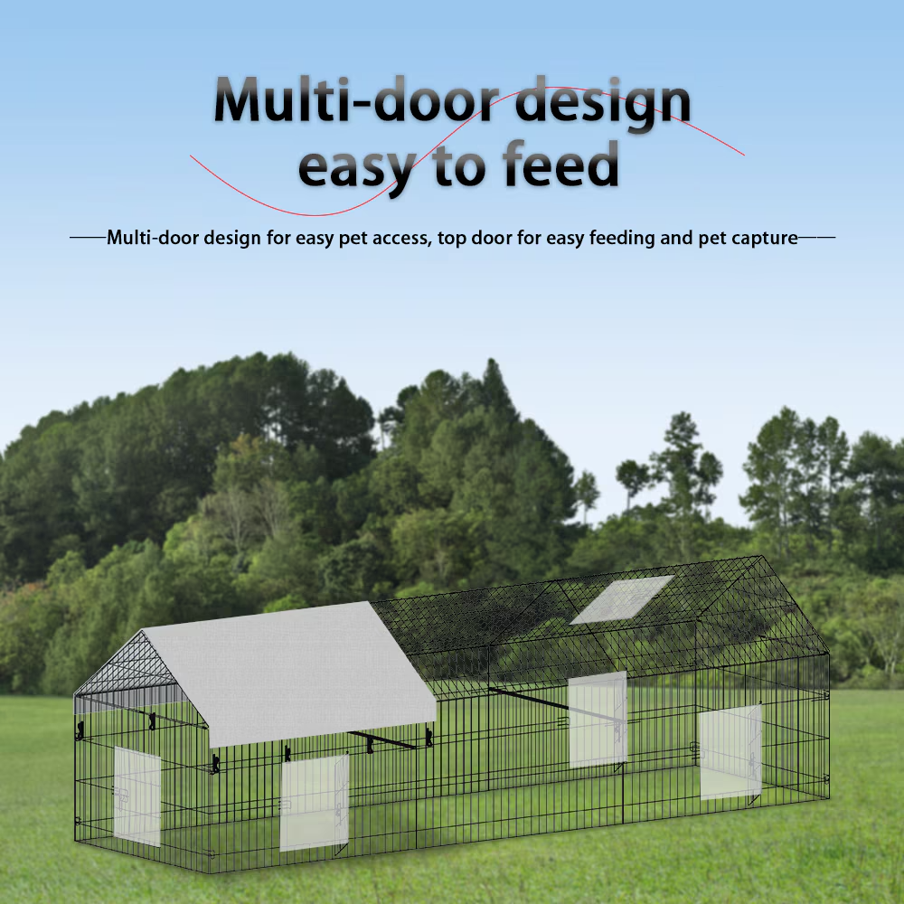 Outdoor Metal Chicken Coop for Poultry Farming - Pet House & Cage
