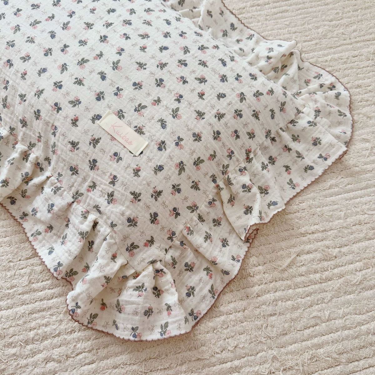 Korean Floral Cotton Gauze Pillowcase - Soft Home Bedding