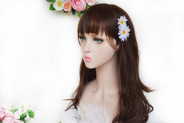 Large Daisy Flower Duckbill Hair Clips Set - Handmade Hair Accessories for Women