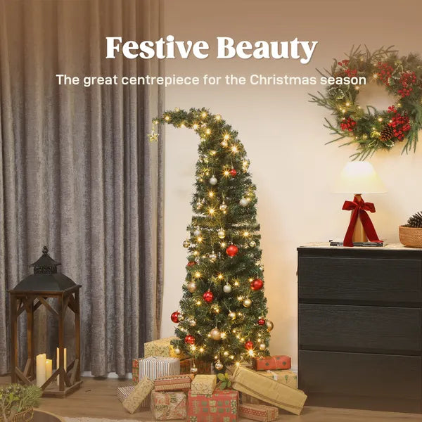 5ft Slim Artificial Christmas Tree with 100 Warm White LEDs
