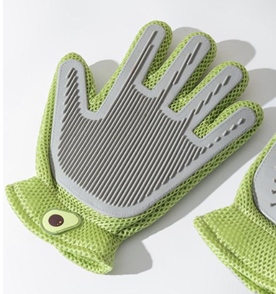 Pet Grooming Gloves and Brushes for Cats and Dogs - Hair Removal & Massage - Double-Sided, Anti-Scratch