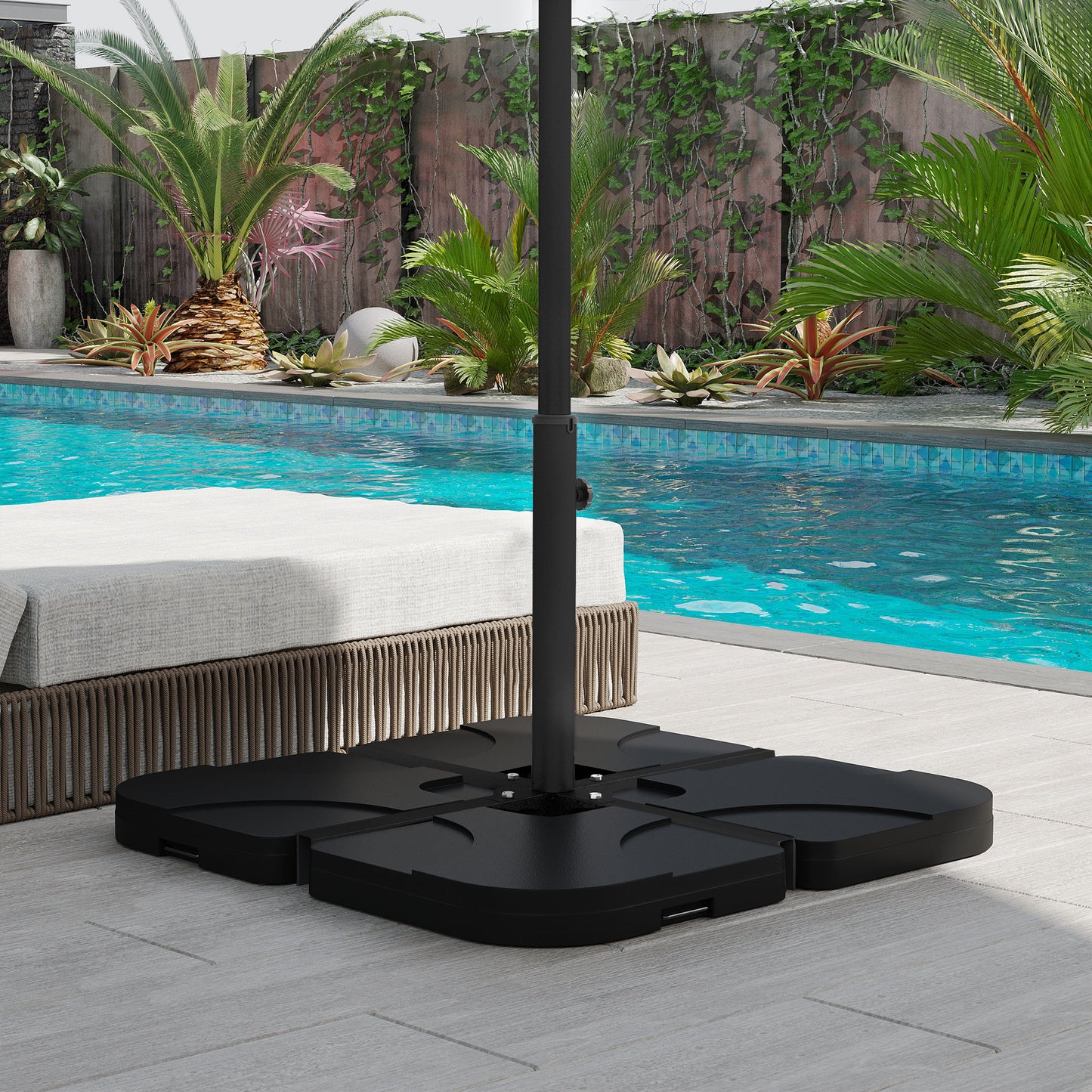 Outdoor Umbrella Stand for Small & Large Market Umbrellas - Black