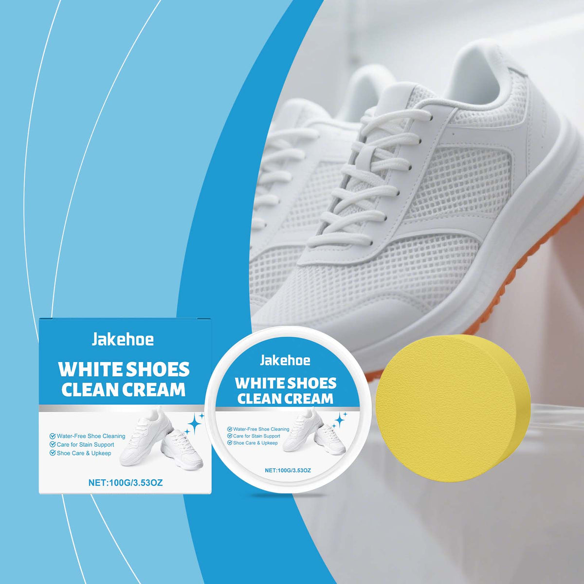 Shoe Cleaning Cream - White Shoe Care Shoe Polish 100g Bottle