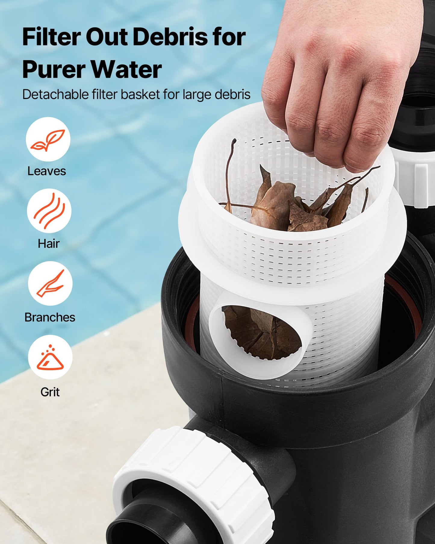 Variable Speed Pool Pump 1.5 HP for Inground & Above Ground Pools - Energy Efficient