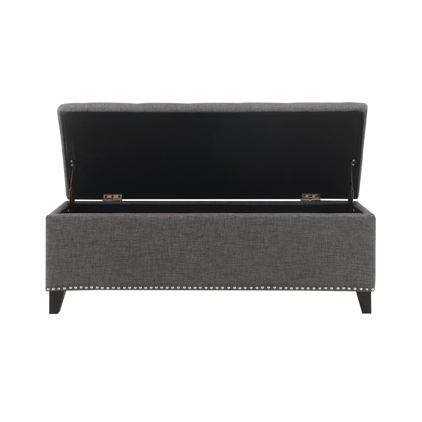 47.5 Storage Ottoman, Bench With Safety Close Hinge, Linen