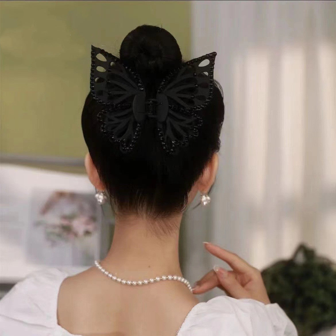Silicone Hair Clip - Black Double Layer