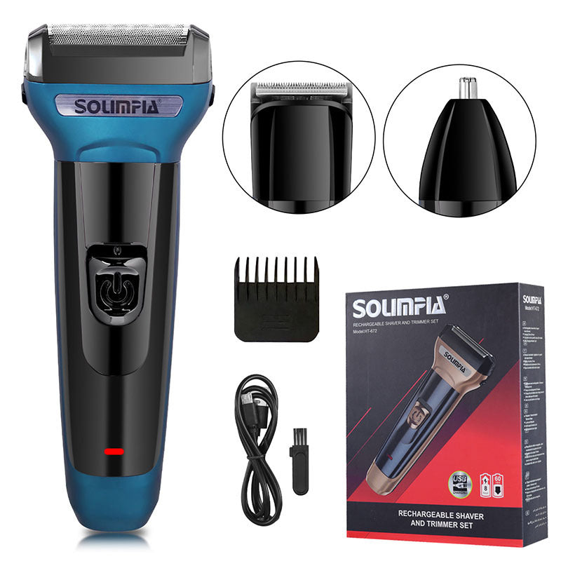 3-in-1 Electric Shaver & Hair Clipper, Rechargeable