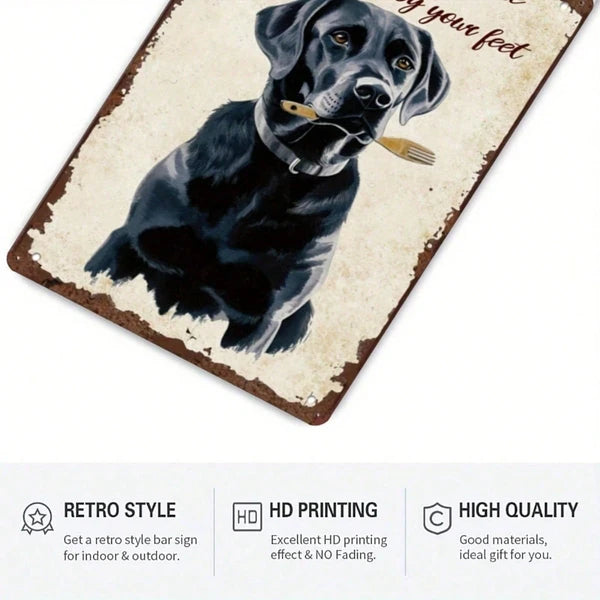 Vintage Labrador Metal Tin Sign - Rustic Wall Art 8x12 Inch