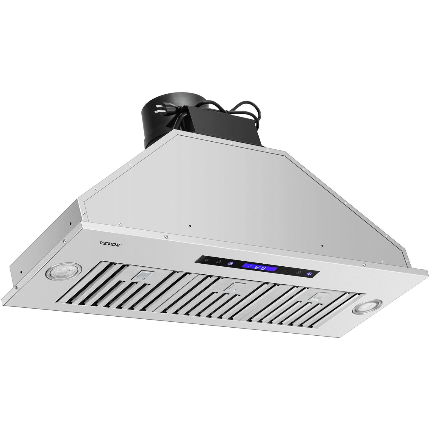 36 Inch Stainless Steel Built-in Range Hood - 900 CFM, 4-Speed with LED Lights & Remote Control