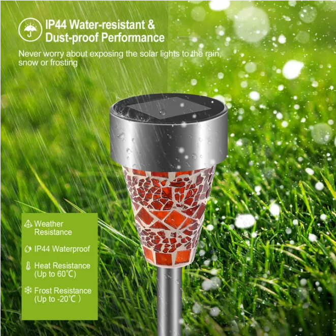 Solar Outdoor Landscape Lights 6-Set Waterproof Garden Pathway Lamps