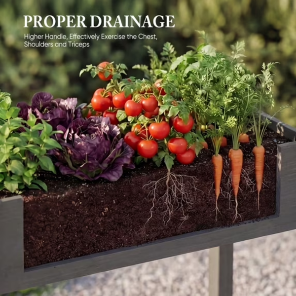 Cedar Garden Bed with Non-Woven Liner and Drainage - 34x18x30 Inches