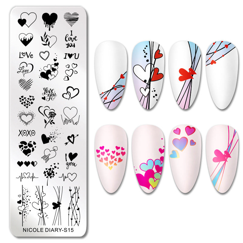 Nail Art Printing Board with Floral Butterfly Design