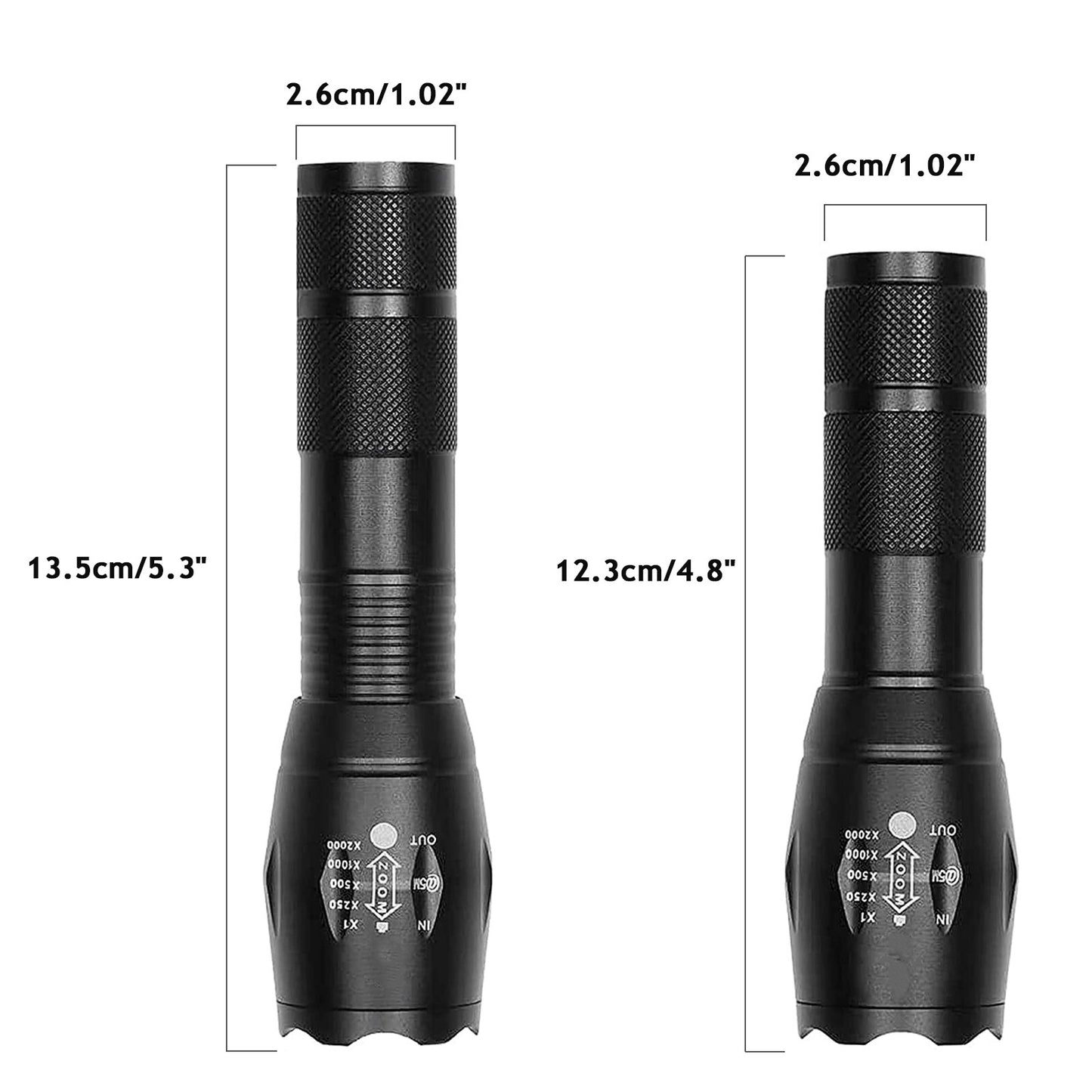 4 Pack High Power LED Flashlights Super Bright Torch Work Light Camping Lamp
