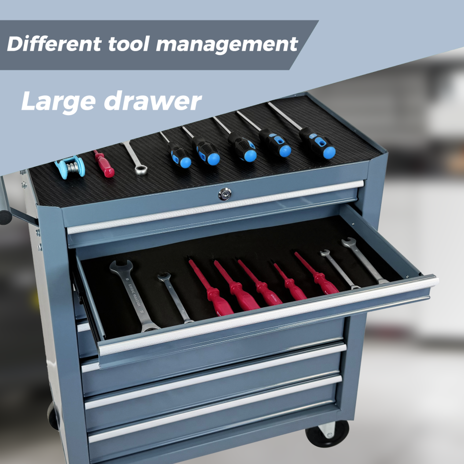 Rolling Tool Chest with 7 Drawers and Wheels - Grey