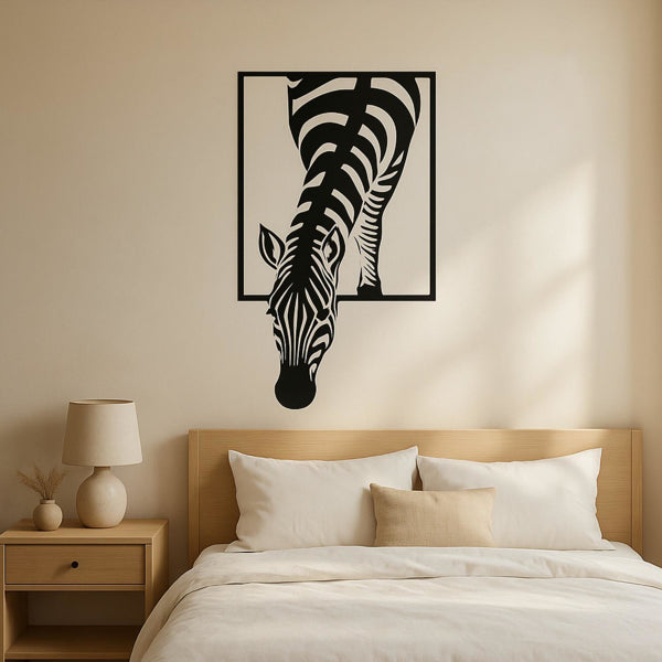Modern Zebra Wall Art - Black and White Animal Print Decor