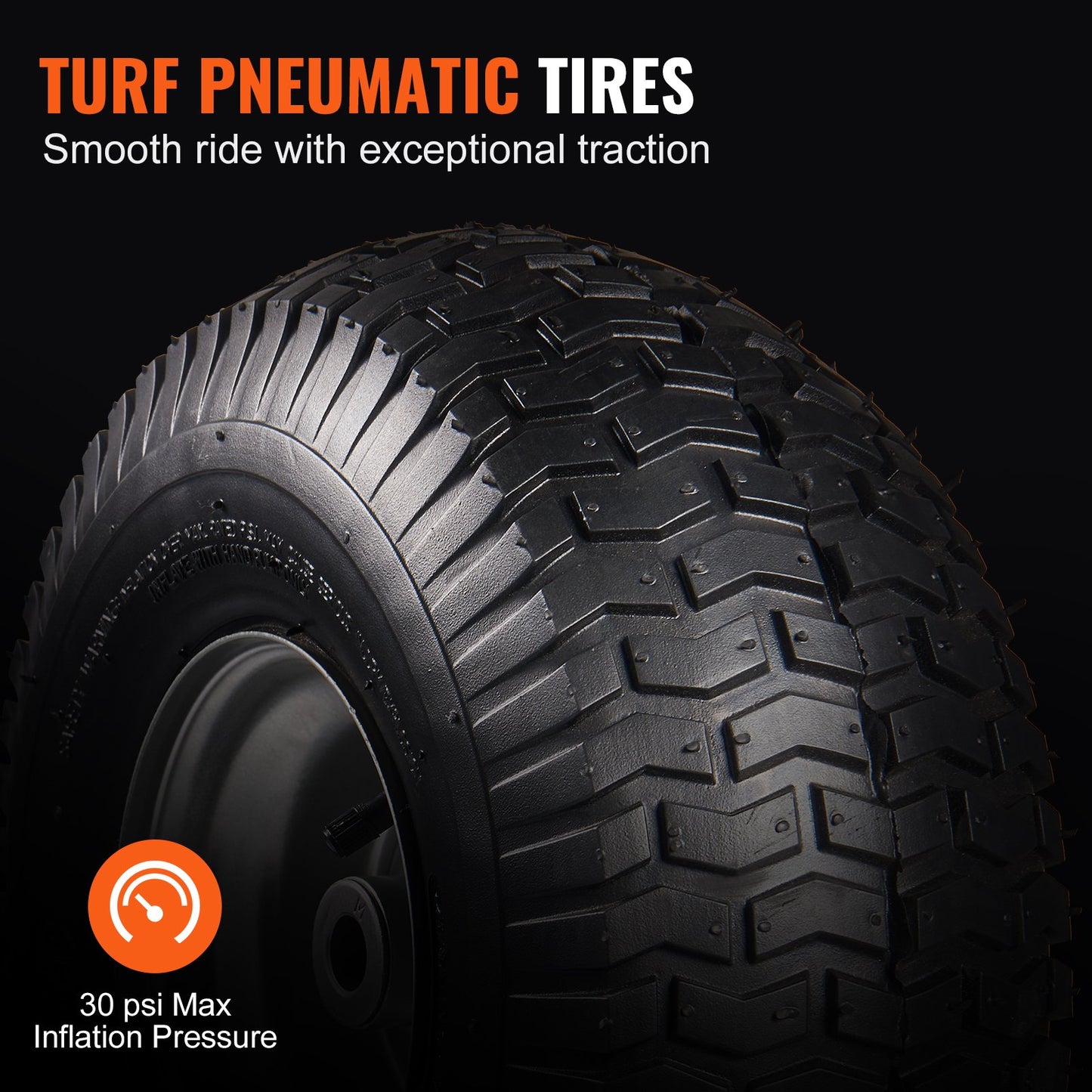 15x6 Lawn Mower Tires 2-Pack with Wheel Assemblies for Lawn Tractors