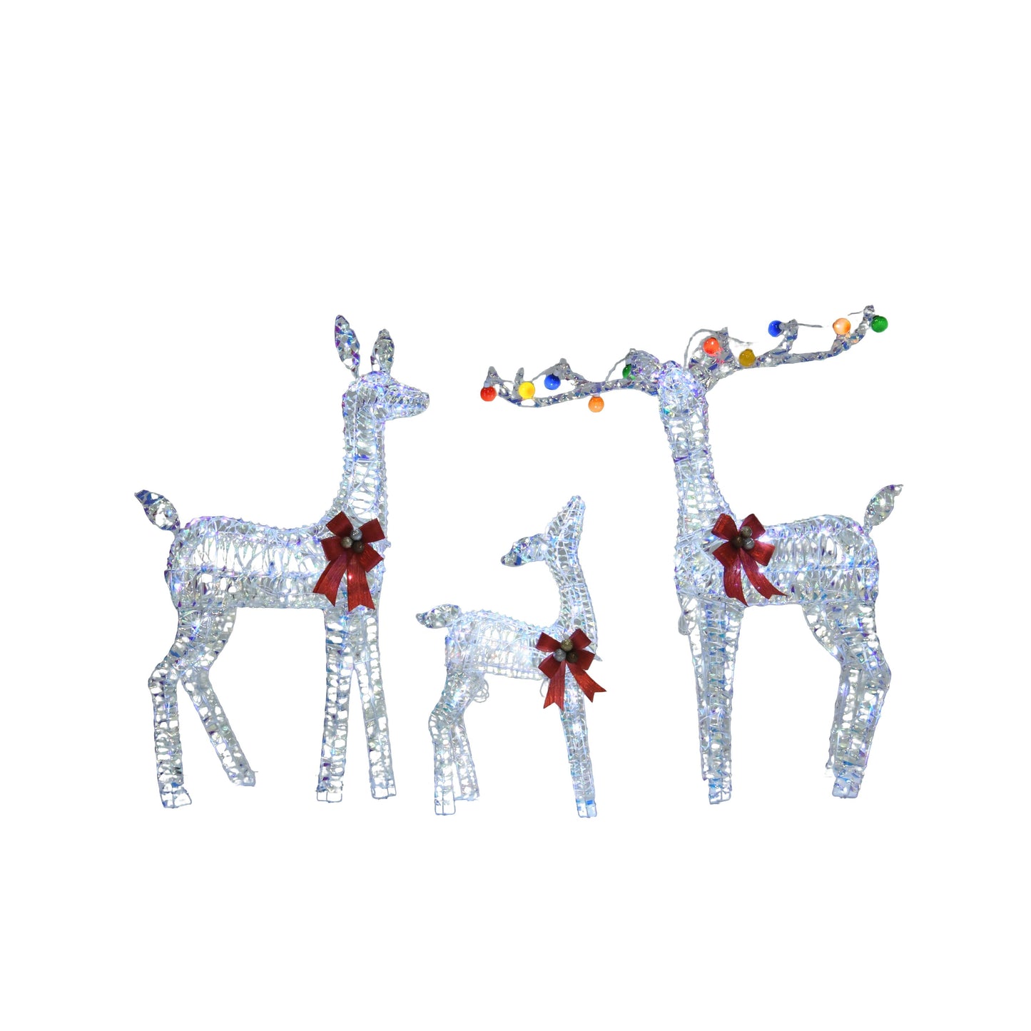 PVC Woven Reindeer Christmas Decoration Set - Indoor/Outdoor