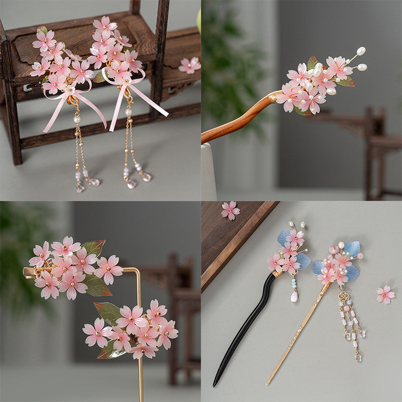 Vintage Floral Cheongsam Headpiece - Pink