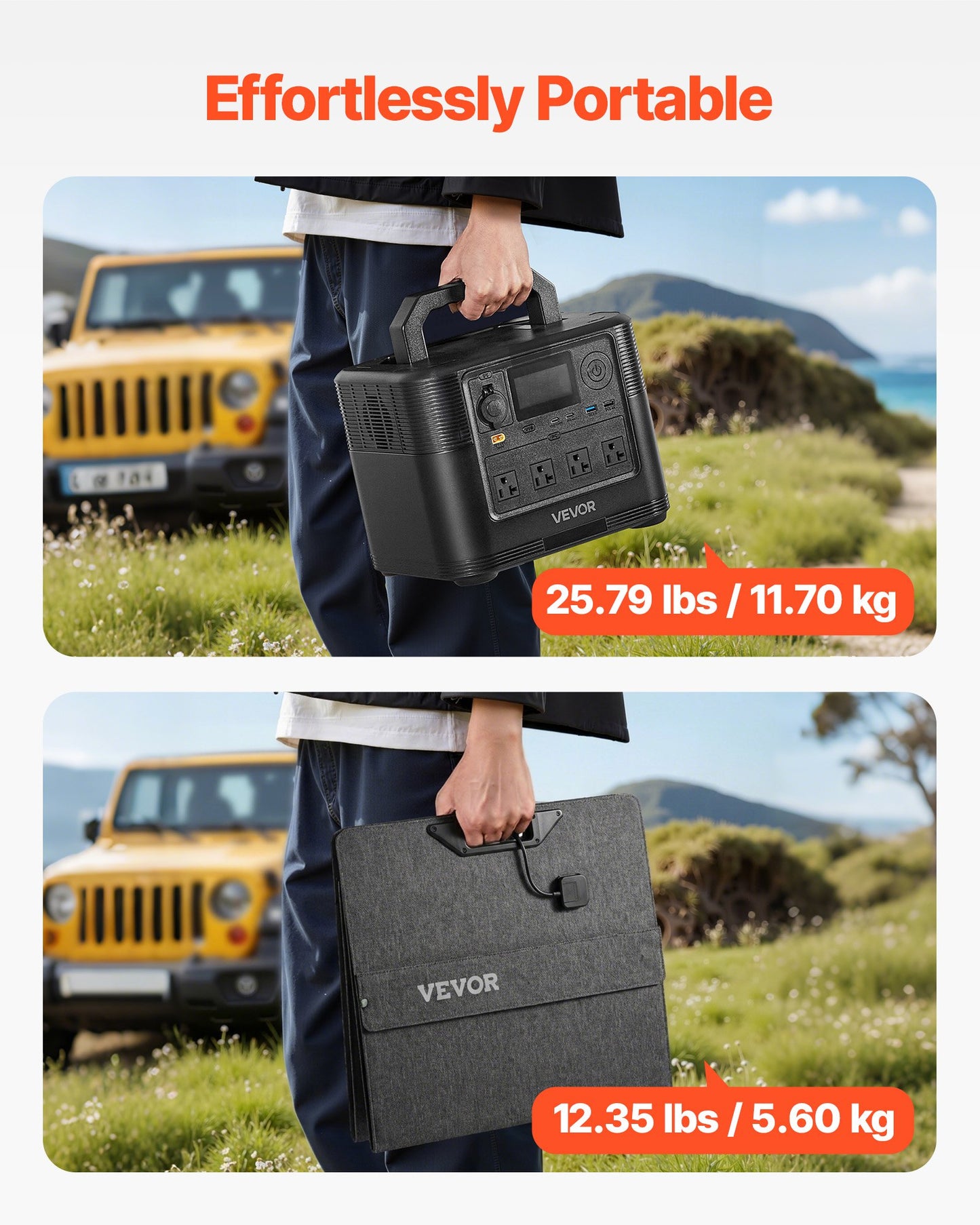 Portable Power Station with 200W Solar Panel, 1200W Generator, 806Wh LiFePO4 Backup for Home & Outdoor