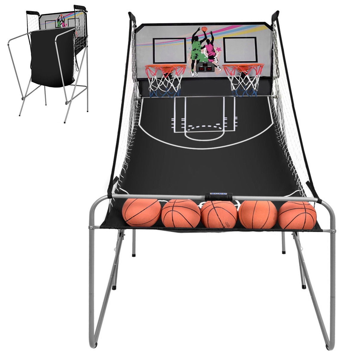 Double Electronic Basketball Game with 4 Balls - Indoor Fun