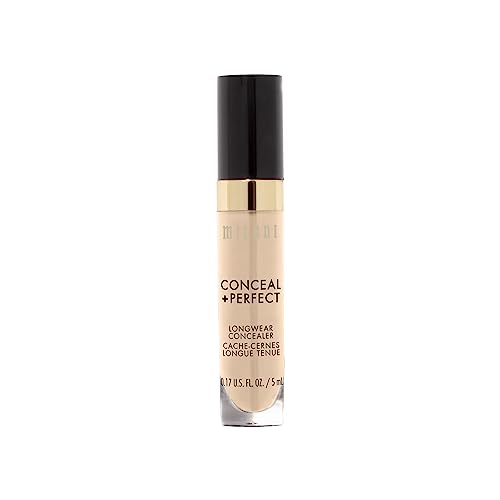 Milani Conceal + Perfect Longwear Concealer Full Coverage Infused with Hyaluronic Acid & Vitamin E, Cover Dark Circles, Blemishes & Skin Imperfections for Long-Lasting Wear - Light Nude
