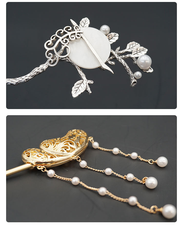 Retro Butterfly Fringed Hairpin - Antique Style Hair Accessories for Daily Wear