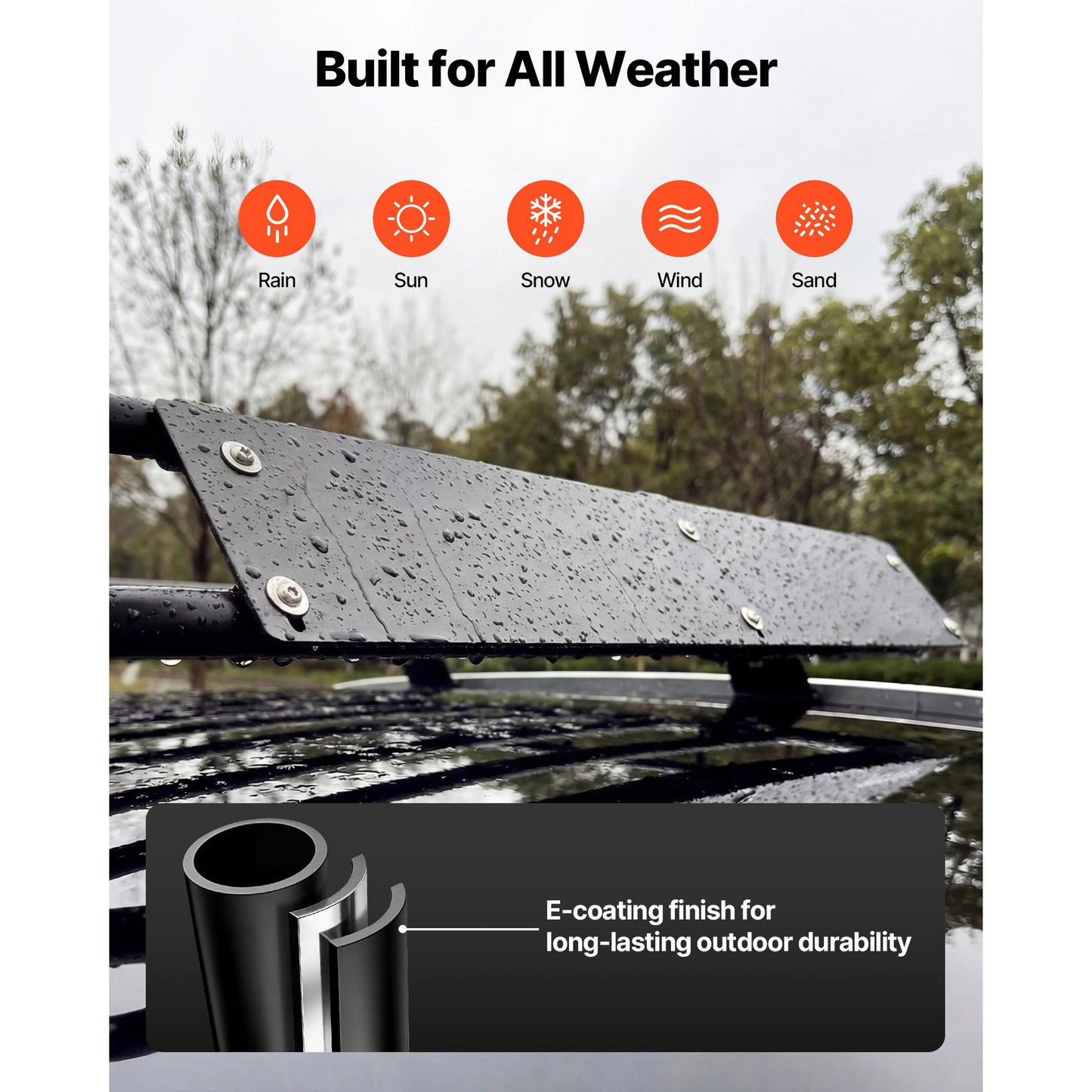 Heavy Duty Roof Cargo Basket 64x39x4 Inches All-Weather SUV Truck Carrier