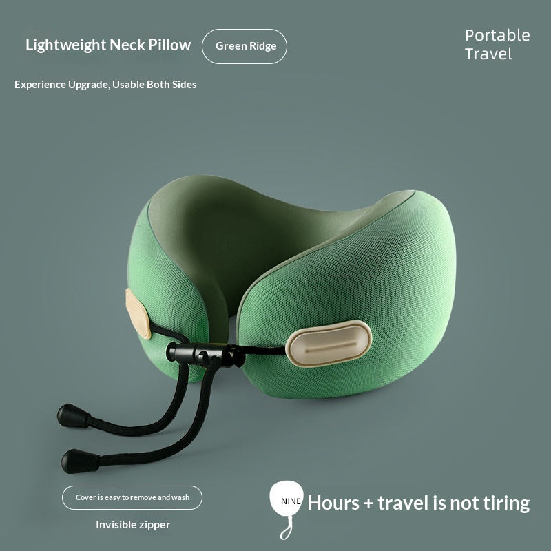 Memory Foam U-Shaped Travel Pillow Neck Support for Airplane & Home Use