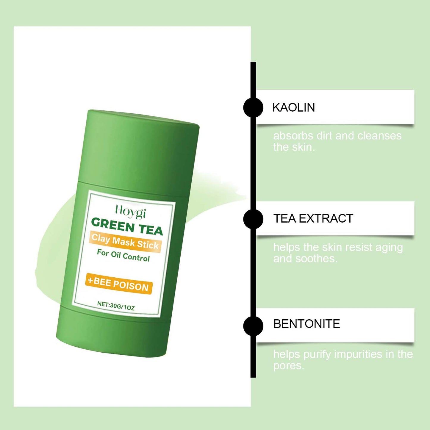 Green Tea Facial Mask Stick 30g - Skin Detox & Purifying Treatment