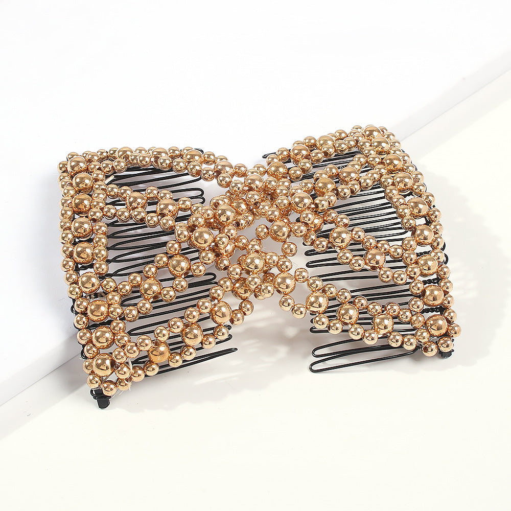 Geometric Pearl Hair Comb - Alloy Hairpin
