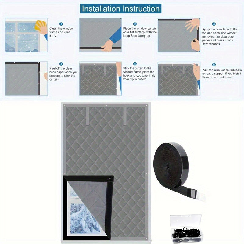 Insulated Roll-Up Door Curtain for Cold Weather Windproof Thermal Door Drape