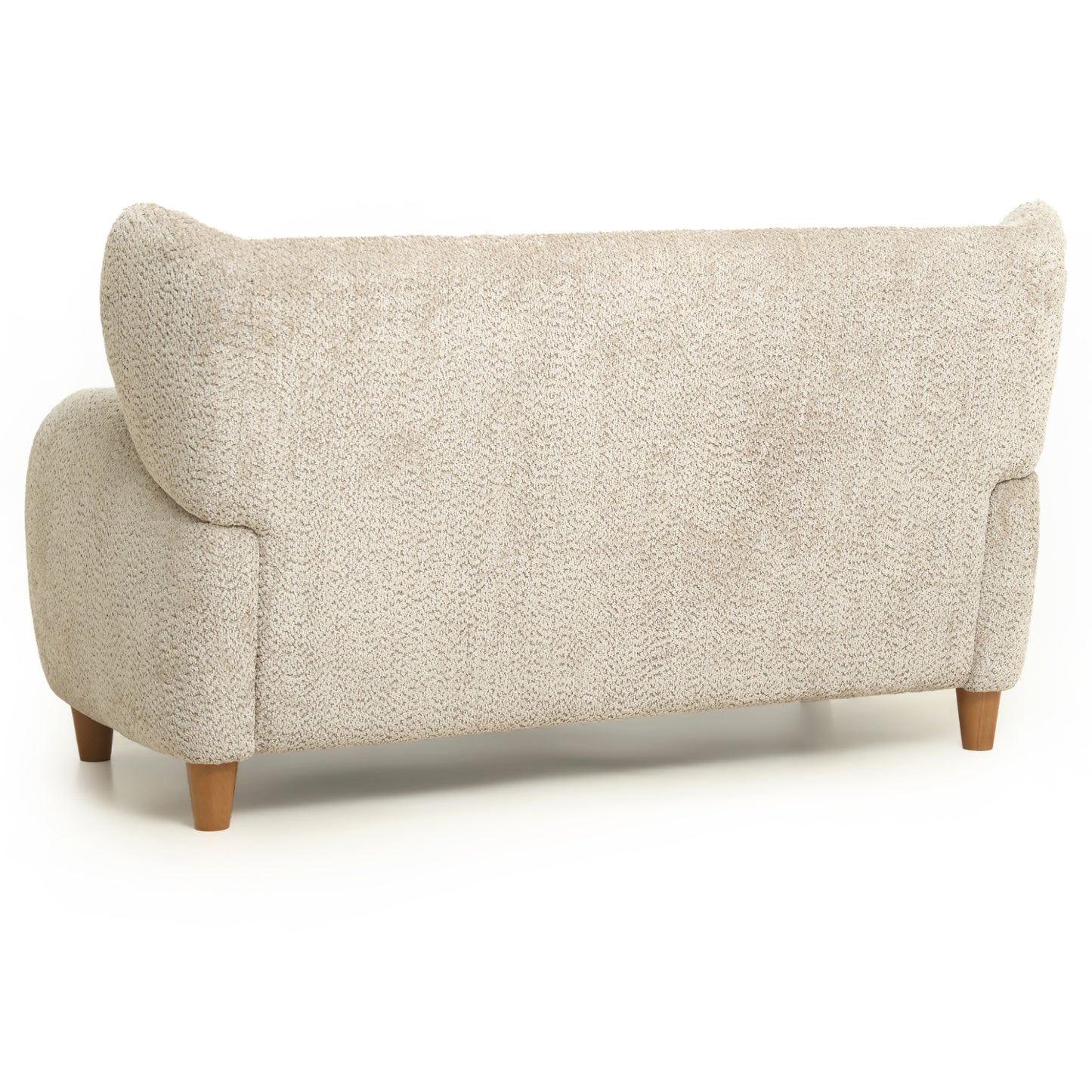 58-Inch Nordic Chenille Sofa Chair with Curved Backrest - Camel