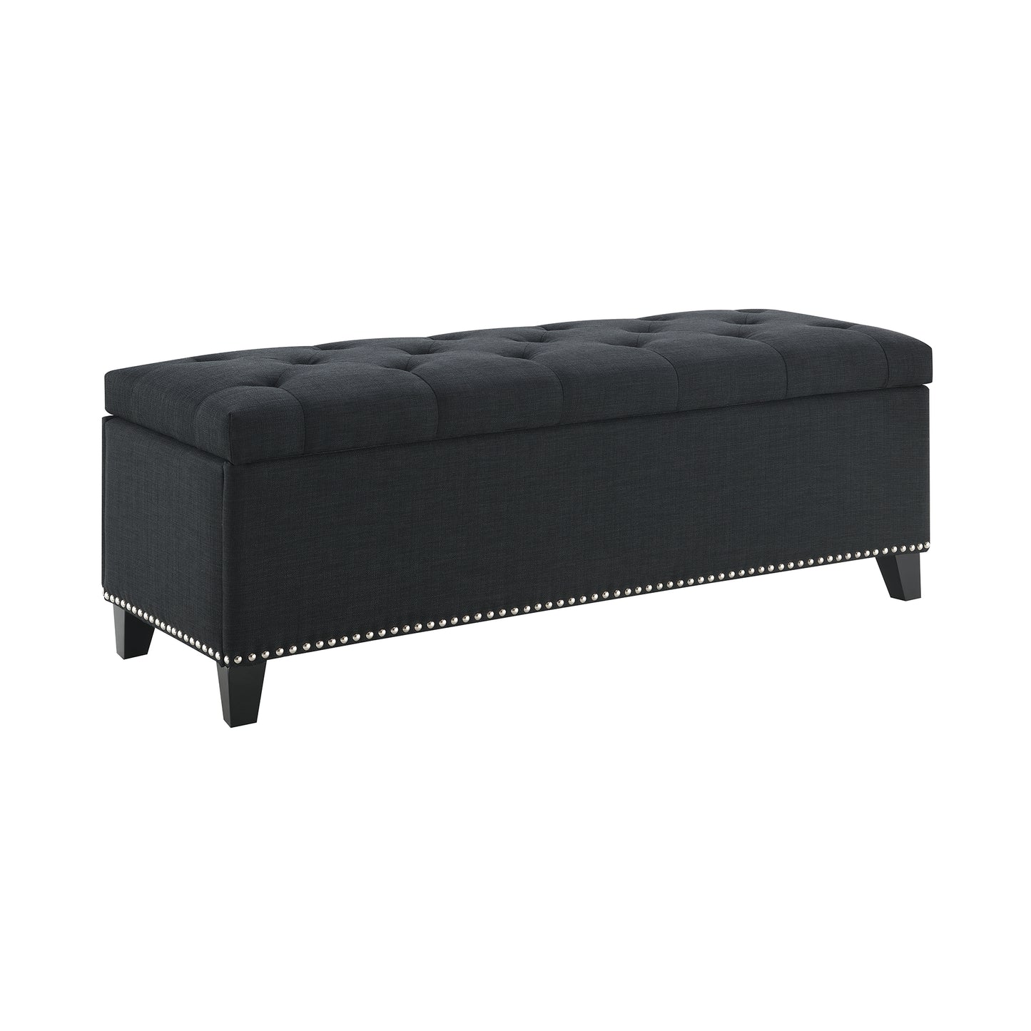 47.5 Storage Ottoman, Bench With Safety Close Hinge, Linen