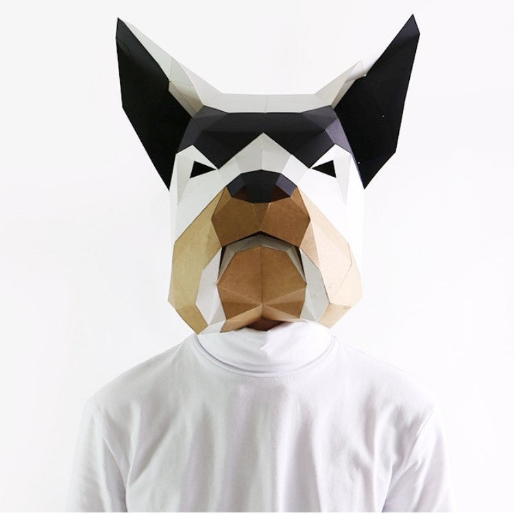 Creative Paper Mask Headgear for Holiday Party Decorations - Bulldog Style