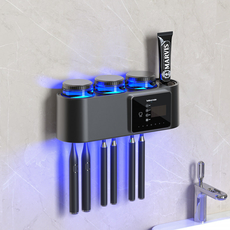 UV Toothbrush Sterilizer Storage Box with UV Sanitization and Multiple Cups
