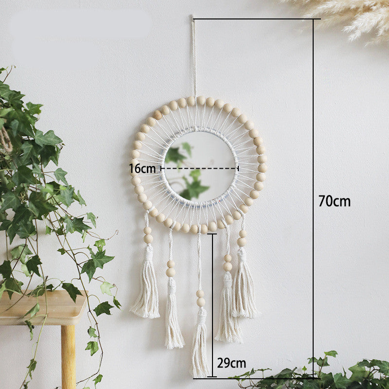Hand-Woven Wooden Bead Tapestry for Home Decor - Pastoral Style