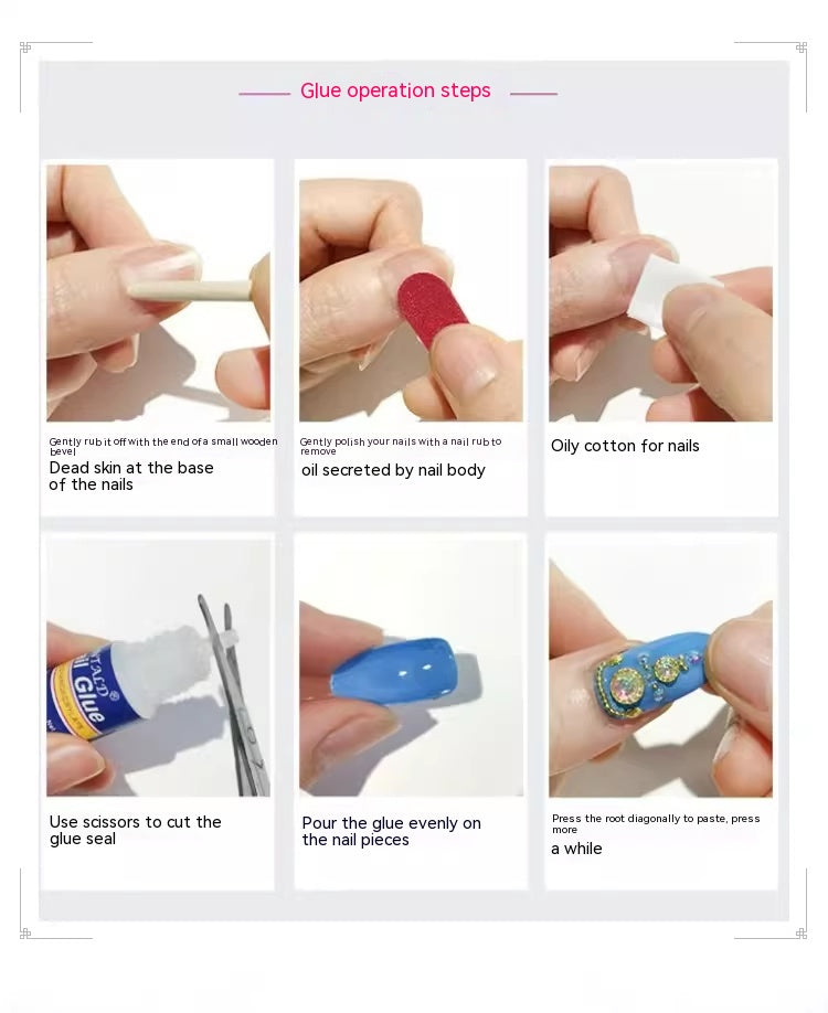 Red Cat's Eye Wedding Nail Set - Hand-Worn Bridal Nail Art