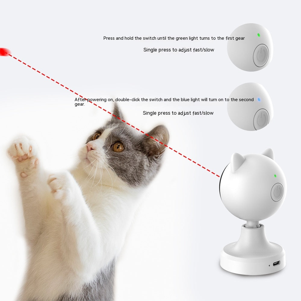 Laser Cat Teaser Toy with USB Charging - White Pet Training Toy
