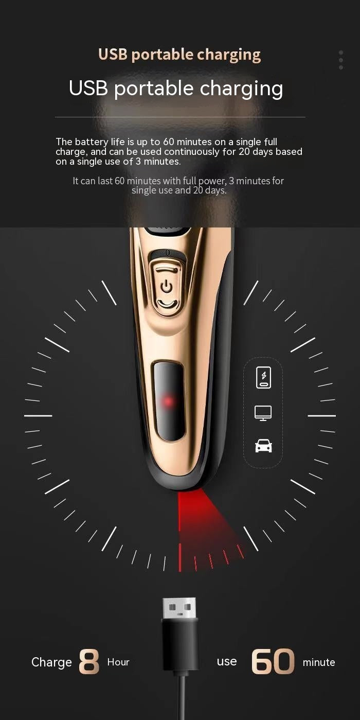 Rechargeable Electric Men's Shaver with Floating Cutter Head
