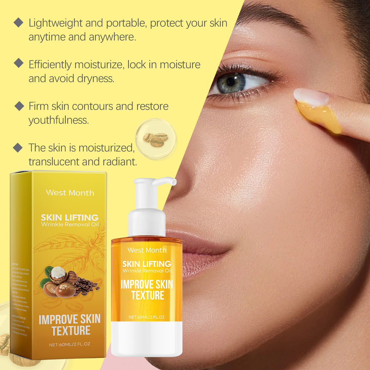 Facial Firming Oil Hydrating Moisturizer with Hyaluronic Acid - 60ml