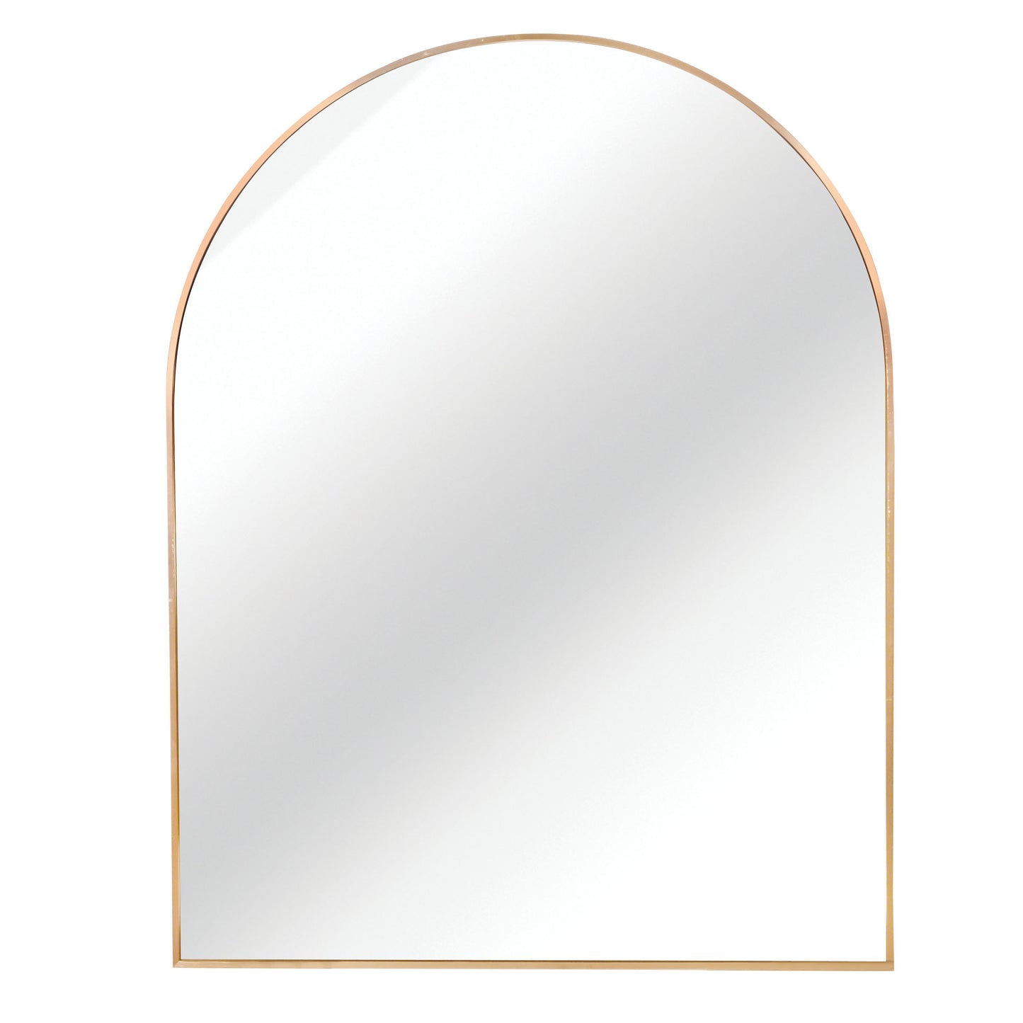30x40 Inch Gold Metal Framed Arched Bathroom Mirror