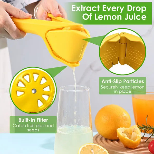 Manual Lemon Squeezer with Sideways Pivot - Yellow