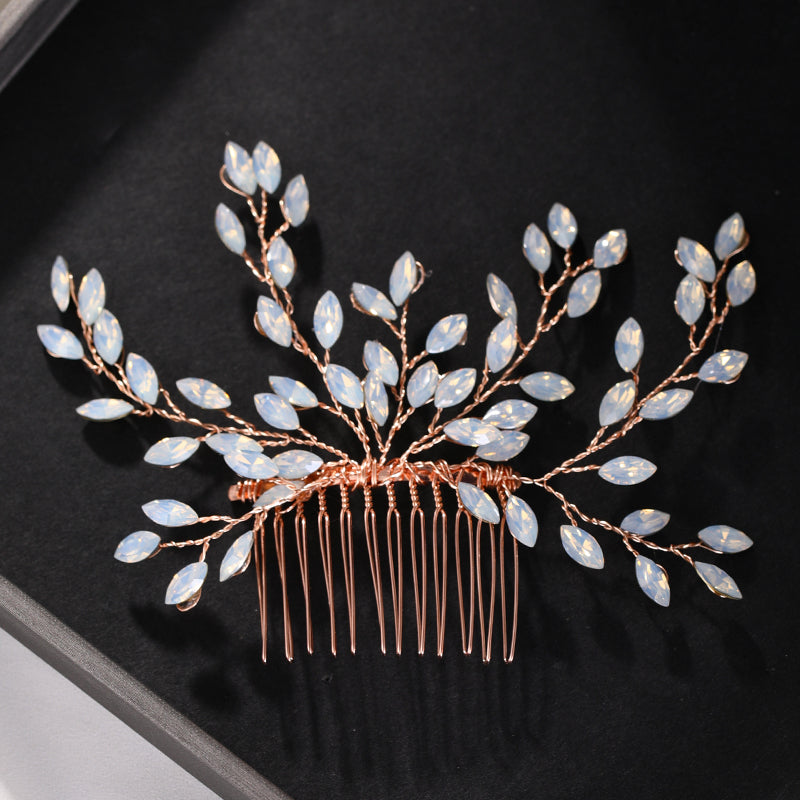 Crystal Wedding Hair Comb - Flower Design