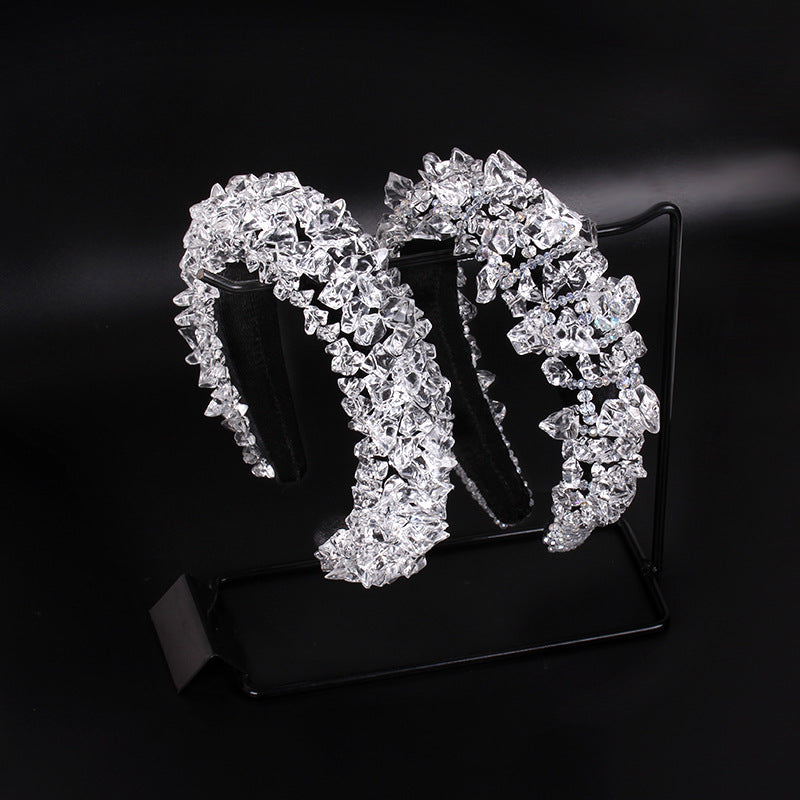 Baroque Sponge Hairband - U-Shaped Plaid Hair Accessory