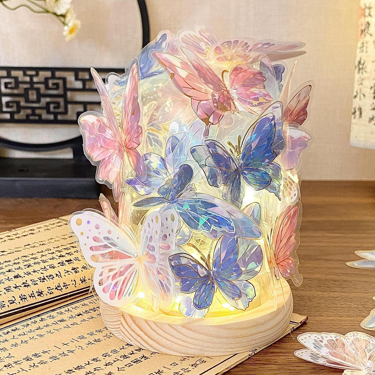 DIY Butterfly Night Light Kit - Glowing Atmosphere Lamp for Home & Kids