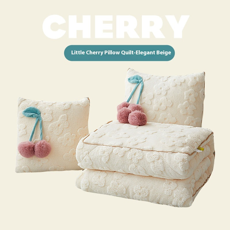 Kids Plush Nap Pillow and Blanket Set - Thickened Cozy Bedding