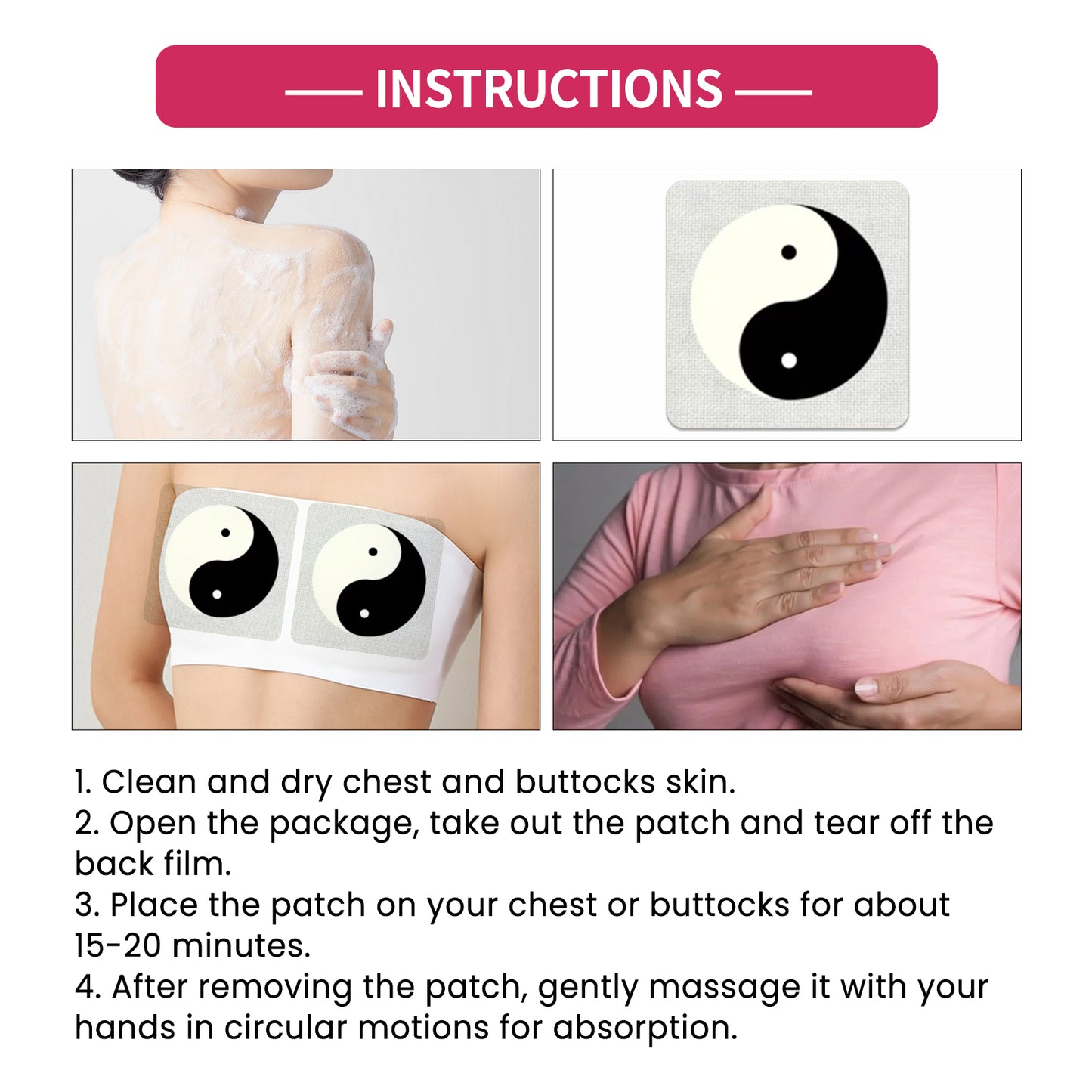 Breast and Buttock Enhancement Patches - 8 Pack Natural Shaping Treatment